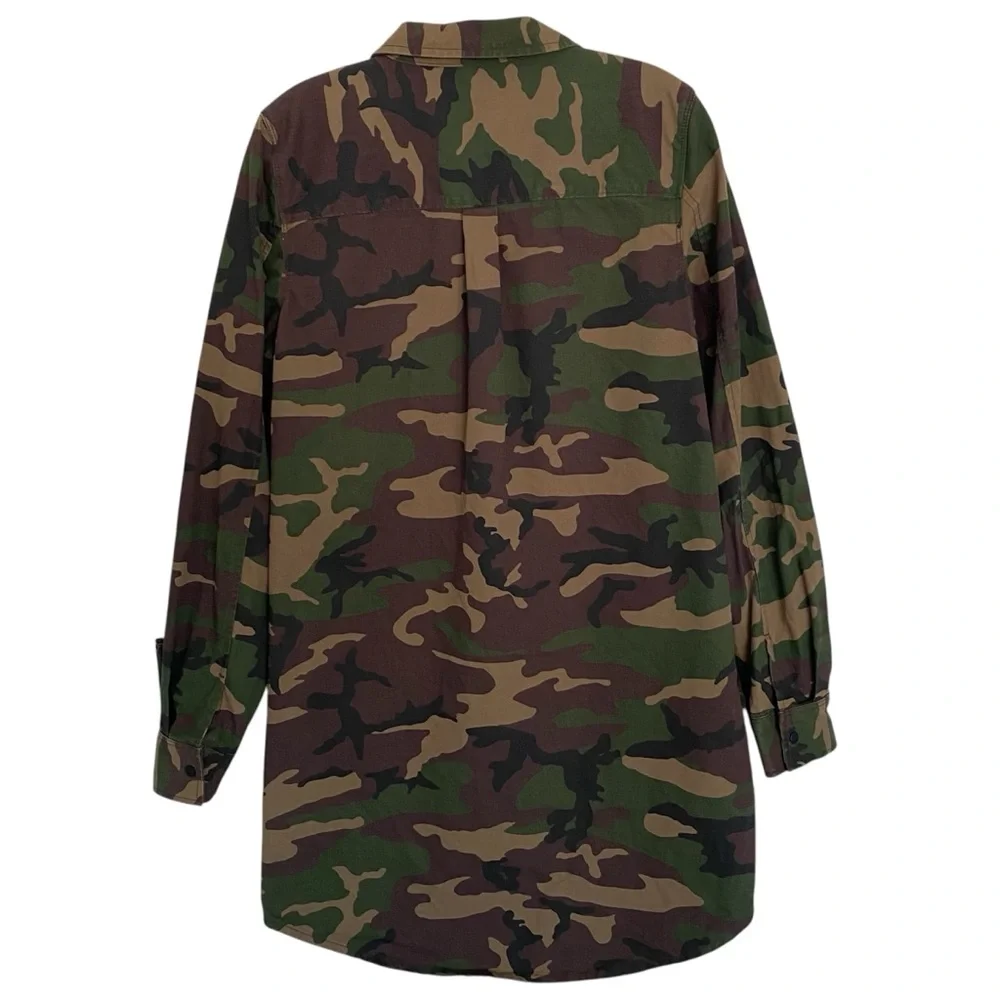 Vans Camouflage Shirtdress Trench Coat Womenβs Medium Punk Skater Grunge Utility - Picture 4 of 11